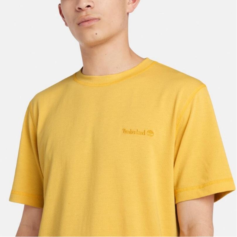 Timberland Outdoor Breathable Casual Moisture-Wicking Short Sleeve T-Shirt Men Tops Mimosa-Yellow A2NYH-EG4