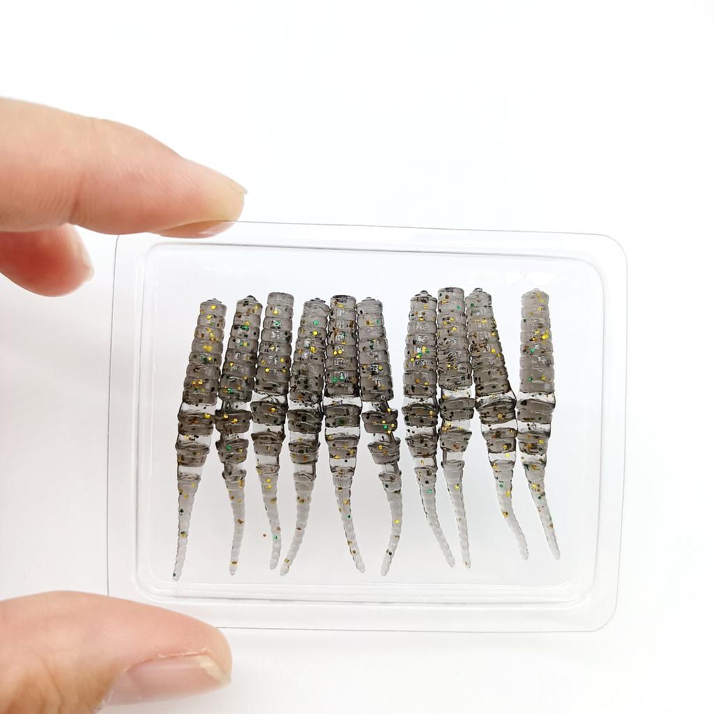 DUODUOYU 10PCS TPE Mini Soft Fishing Lure Silicone Bait 0.3g/40mm Artificial Swimbait Jig Wobbler Bass Bait Fishing Tackle