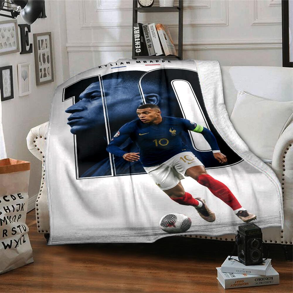 Star Player Kylian Mbappé Blanket Warmthful Decor Great for Chair Livingroom Office Chair for All Occasions Warmthful Decor