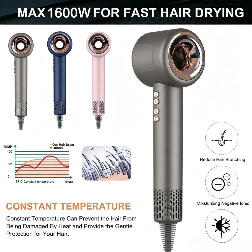 220V Super Hair Dryer Leafless Hair Dryer Personal Hair Care Styling Negative Ion Tool Constant Anion Electric Hair Dryers