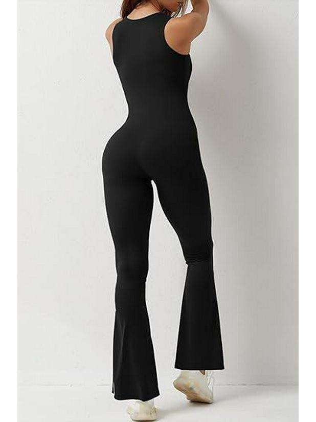 2024 Square Neck Seamless Yoga Jumpsuit with Flared Pants