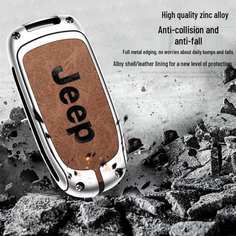 Metal Key Cover for Jeep Compass, Cherokee, Renegade, Grand Commander, Wrangler