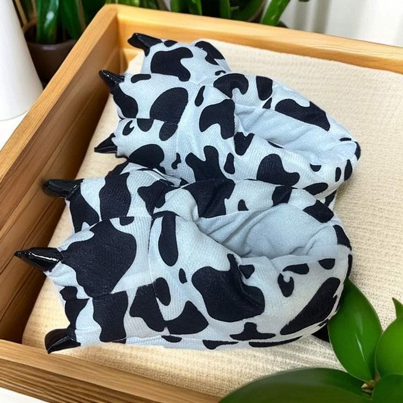 Dinosaur Claw Plush Slippers - Cozy Indoor Cotton for Couples