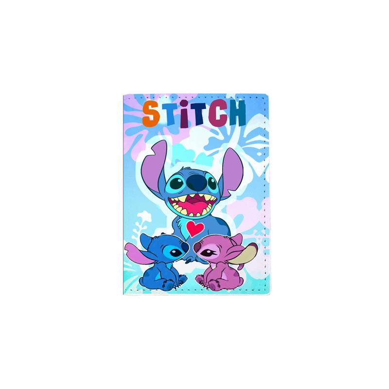 Cute Alien Passport Holder PU Leather Travel Passport Cover Cartoon Print Document Organizer Blue 6pcs