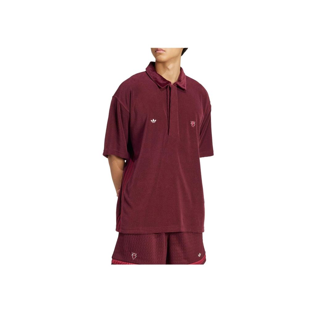 adidas Originals Jude Bellingham Comfortable Classic Fashion Versatile Short Sleeve Polo Shirt Men Tops Dark-Purple JV9273