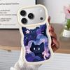 Soft Phone Cover Case for iPhone 15 Plus 13 11 14 XR 16 Pro Max 17 Air 8 12 Black Cat Starry Night