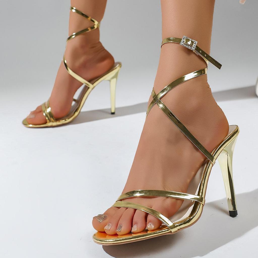 Damen Stilettosandalen mit hohen Absätzen: 2026 Sommer Single & Kreuzgurt, Elegante Outdoor-Kleidung
