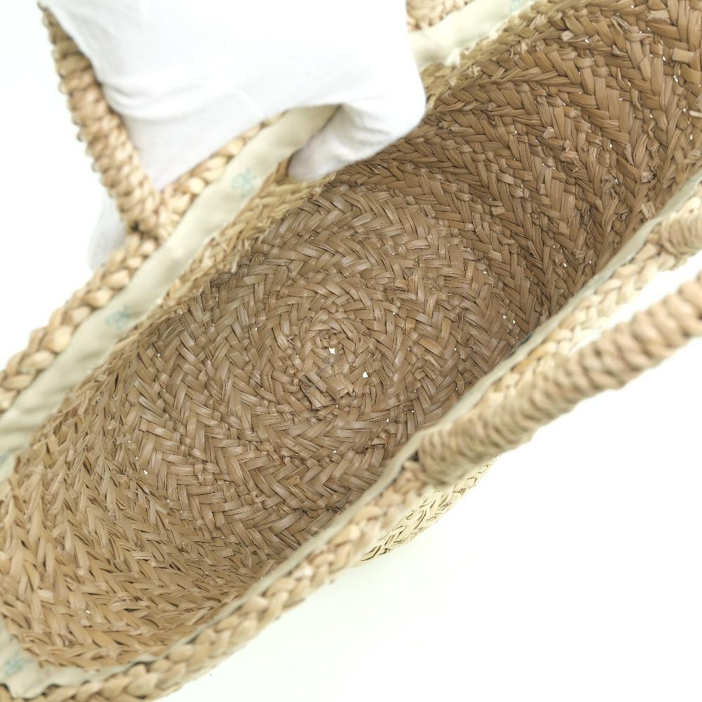 Anya Hindmarch Basket Bag Handbag Beige Raffia Women Used