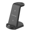 Three-in-One Vertical Wireless Charger for Apple Devices: Phone, Earbuds, and Watch.