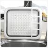 Collapsible Dish Drainer Space Saving Kitchen Storage Tray With Cutlery Divider Plastic Sink Drying Rack for Compact Storage