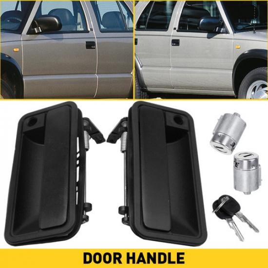 Exterior Door Handle W/ Lock Cylinder For 92-00 Cadillac Chevy GMC C1500 K1500