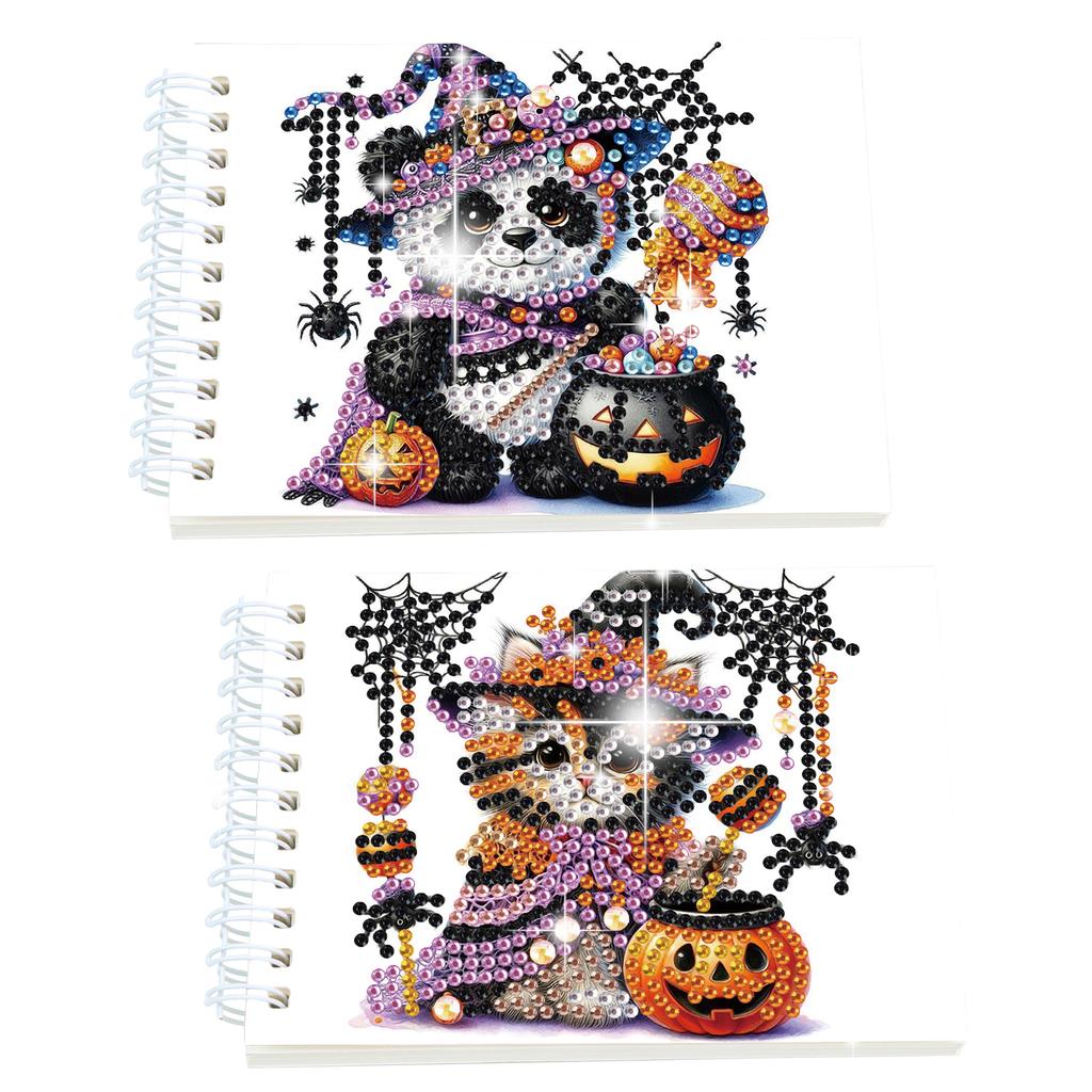 2 Pack Flower Animal DIY Diamond Painting Journals Notebooks Special Shaped Diamond Art Diary Book Christmas Gift for Adults