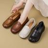 Soft Leather Shoes Autumn New Comfortable and Wear-resistant Beef Tendon Sole Small Leather Shoes Soft Sole Single Shoes