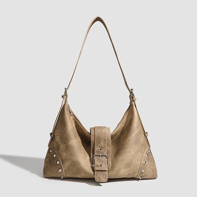 Sweet Cool Studded Tote Bag Women's Retro Underarm Tote Shoulder Crossbody Bag