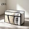 Dust Proof Closet Storage Bin Clear Clothes Bag with Zipper, 40L Capacity Reinforced Handles Moving Bag, Under Bed for Comforters Foldable PVC