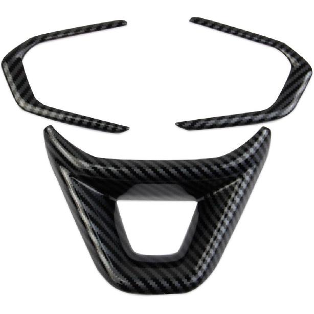 Korlot Carbon Fiber Style Interior Steering Wheel Cover Trim for Chevrolet Trailblazer 2021-2026,Trax 2024-2026