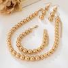 Accessories Exaggerated Punk Contrasting Colors Beaded Temperament Niche Round Ball Personalized Necklace Bracelet Earrings Set