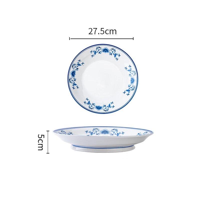 Wu Tuo Blue & White Rhyme Ceramic Footed Plate