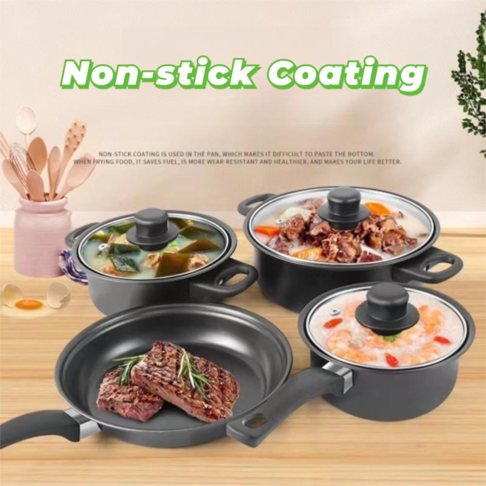 13pcs Non Stick Cookware Set Multifunctional Frying Pan Durable Wok Soup Pot Induction Cooker