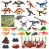 Dinosaur Toy Set, T-Rex Spinosaurus Pterodactyl Therizinosaurus Brachiosaurus Scene