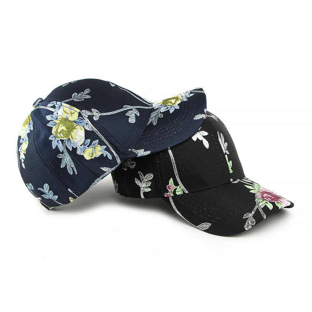 Damen Baseballkappe mit Blumenmuster - Stylischer lässiger verstellbarer Hut für den Alltag/Ausflüge (3 Farboptionen)