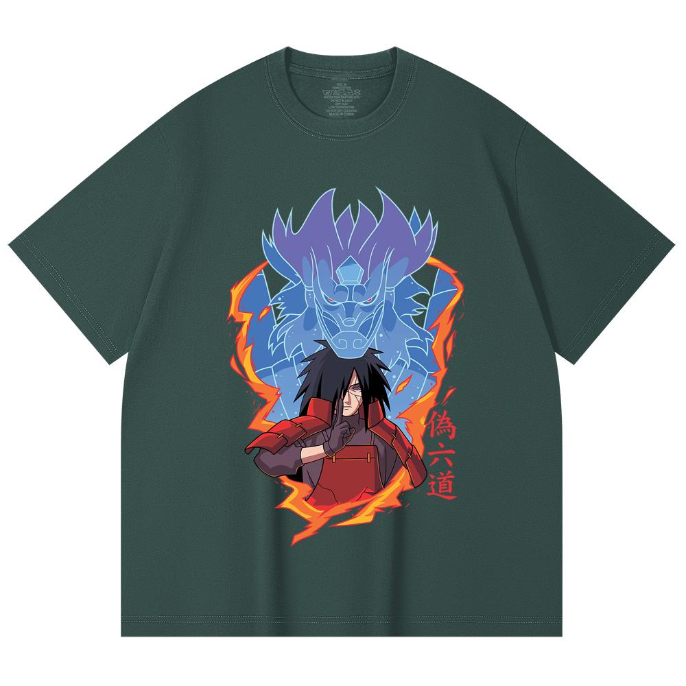 230 Gsm 100% Cotton Naruto V13 Madara Print Unisex Heavy Cotton T Shirt