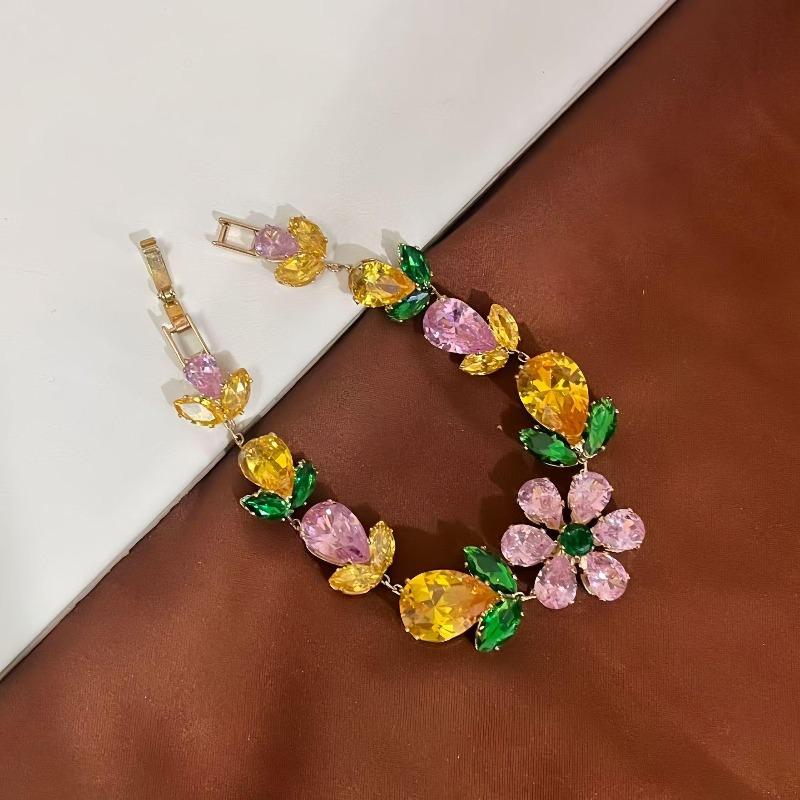 Summer Versatile High-End Live Broadcast Love Color Zirconium Bracelet Fashion Design Jewelry Bracelet