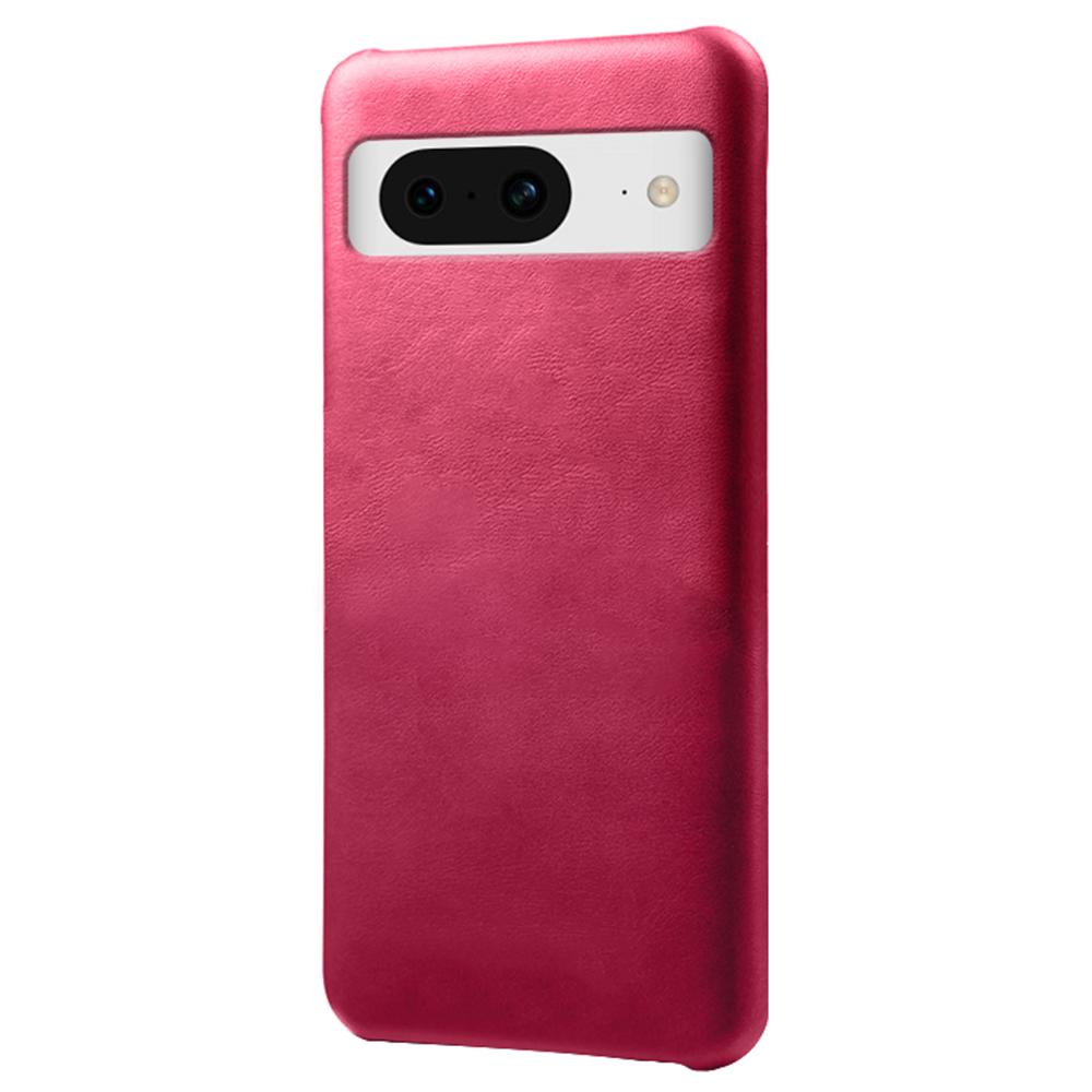 

For Google Pixel 8 Phone Case Calf Texture PU Leather Coated PC Back Cover Rose