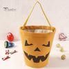 Saco de doces de Halloween em forma de morcego Impressão assustadora Grande capacidade Cor de contraste Festivo 3D Efeito visual Cesta de doces de Halloween