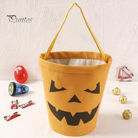 Saco de doces de Halloween em forma de morcego Impressão assustadora Grande capacidade Cor de contraste Festivo 3D Efeito visual Cesta de doces de Halloween