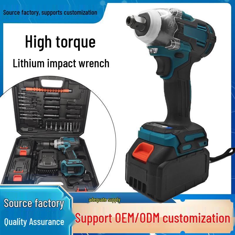 High Torque Brushless Impact Wrench with Lithium Battery for Auto Repair