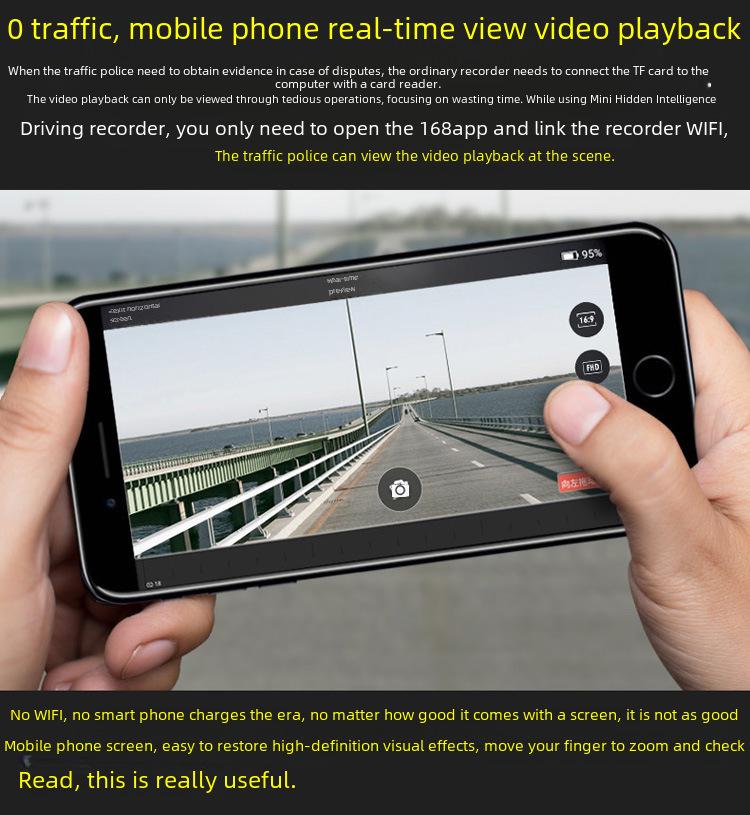 360° Night Vision WiFi Car Dash Cam with HD Panoramic Recording