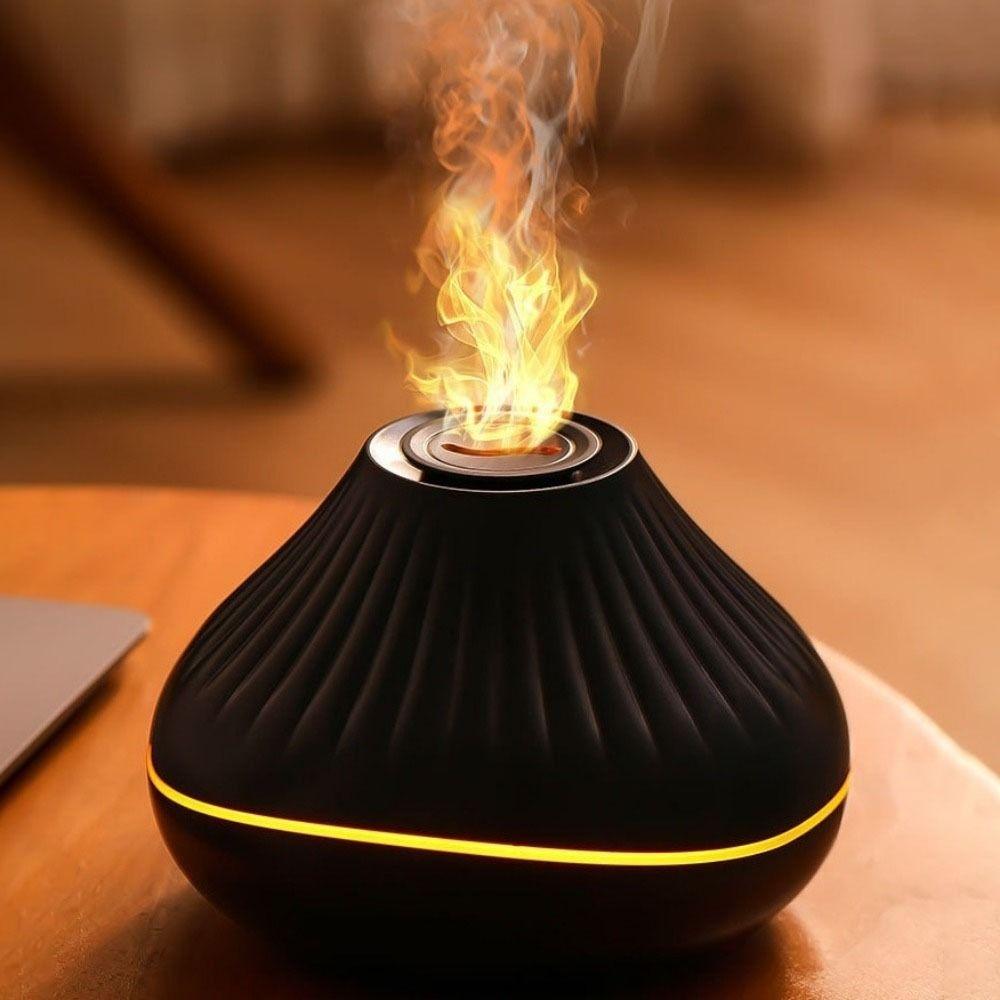 Simulation Flame Volcanic Aromatherapy Humidifier USB Charging Essential Oil Diffuser  Bedroom