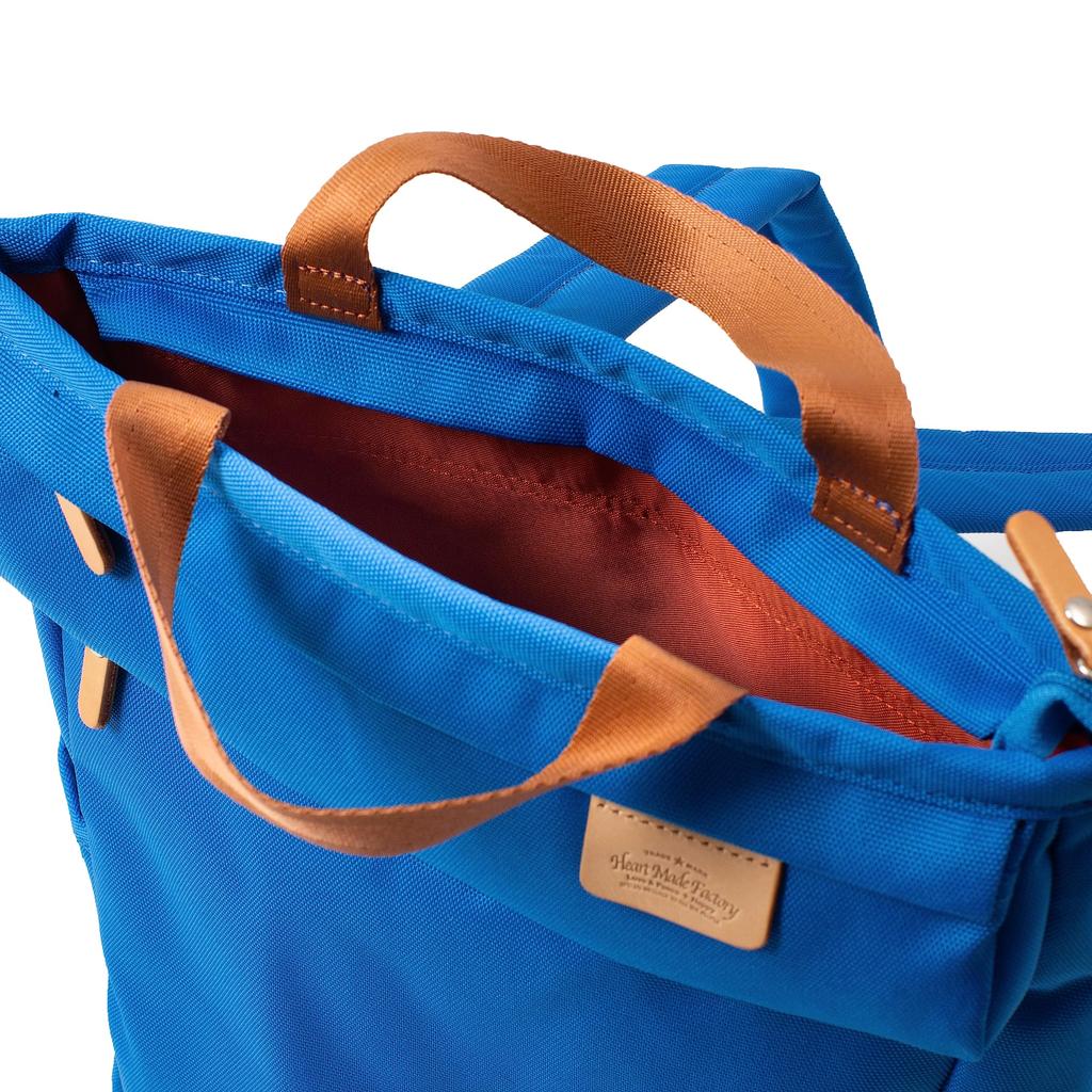 Heart Made Factory FY-0950 Tote Backpack, Unisex, A4 Size, Cordura Poly, Lisse Style Series (Blue)