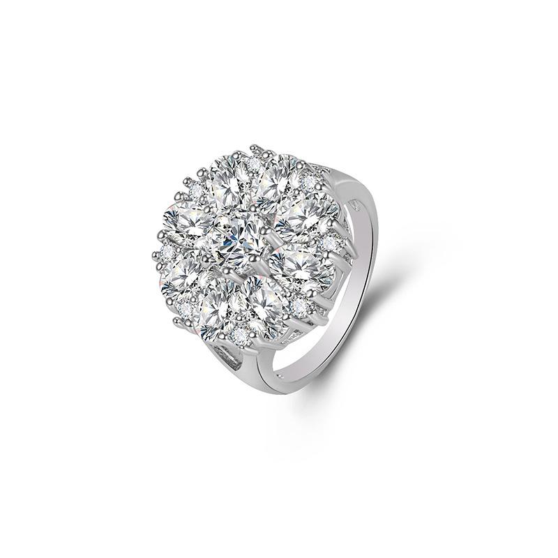 Purple Diamond Flower Petal Ring with Amethyst Zircon for Women - European & American Style