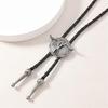 Personalizing Engraving Pendant Bolo Tie Collar Chain with Bull Head Pendant Fashion Neck Jewelry Unisex Daily Accessory