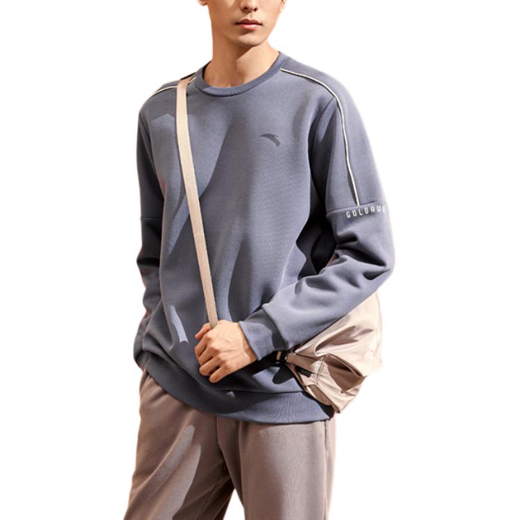 

Anta Серия Training Letter Круглый вырез Пуловер Длинный рукав Вязаный свитер Мужской свитер Muse-Blue 952437705-1 S