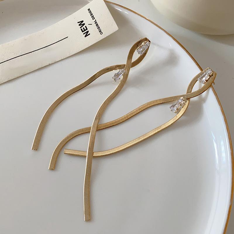 

Металлические линии, бахромчатые уши, длинные серьги Wind, модный темперамент, преувеличенные уши высокого класса