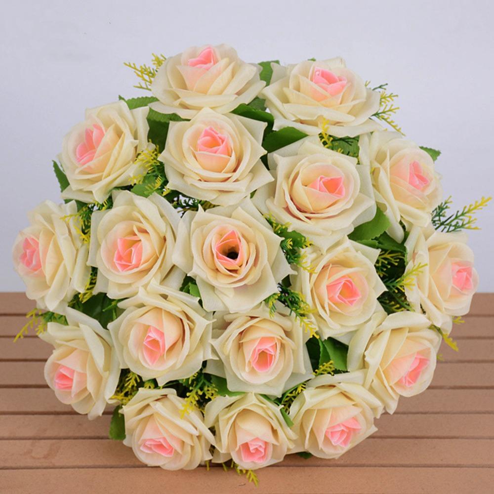 18 Heads Real Happy Flower 9 Colors Photography Photo Gift Natural Simulated Rose Mini Rose Flowers Decorative Home Decorative