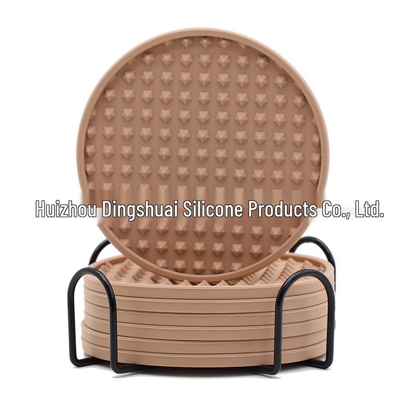 Silicone Round Drink Coaster - Heat-Resistant, Non-Slip Pad for Cups
