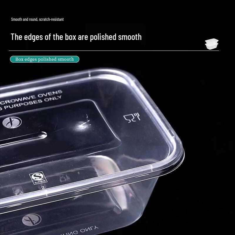 JINGRX Rectangular Disposable Food Containers with Lids
