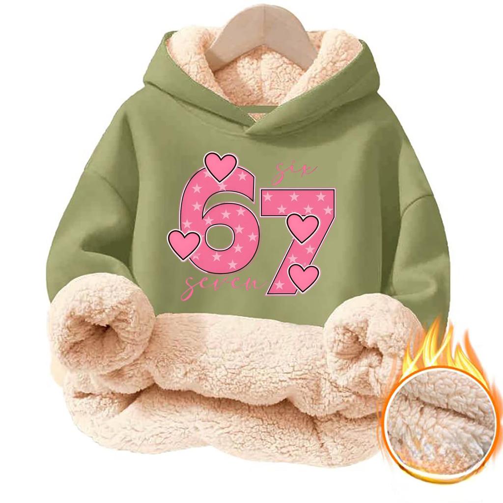 Children's Fashionable Printing Casual Fleece Hooded Loose Fit Hoodie Without Pockets
