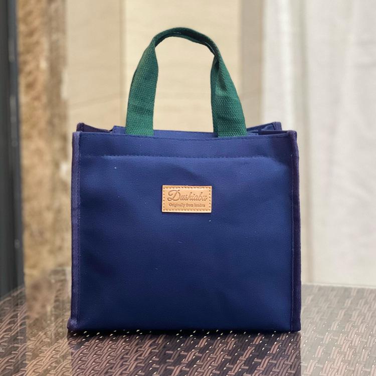 Cute Bear Canvas Lunch Tote - Large Capacity Bento Bag for Students & Moms