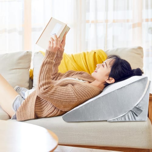 INFANZIA Triangular Cushion, Set of 3, Adjustable Height, Inclined Pillow, Leg Pillow, Side Sleeper, Foldable Lumbar Pillow, Large, High-Resilience We