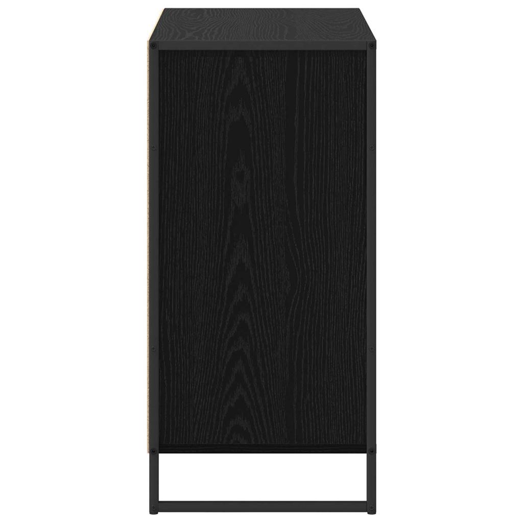 Side Cabinet Black Oak Effect 79 x 36 x 75 cm