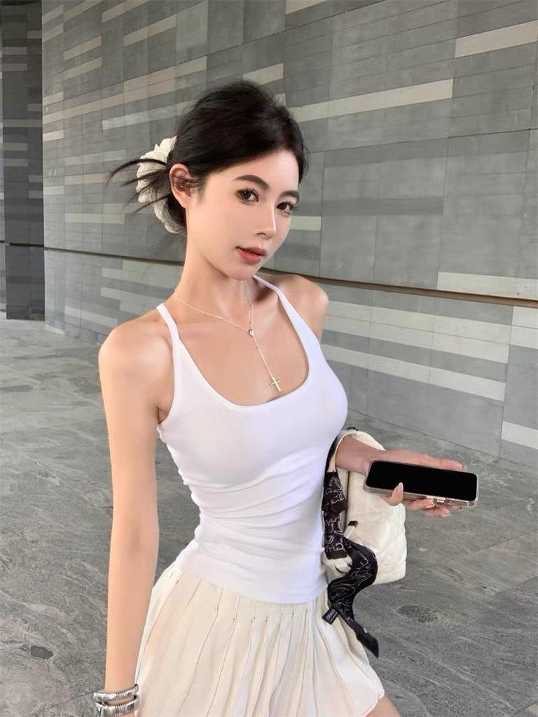 Sweet & Spicy Backless Waist-Hugging Camisole - Slim Fit with Chest Pads, Perfect for Yoga & Fitness