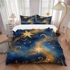 3pcs Golden Celestial Dance Bedding Set - Includes Quilt Cover and Pillowcases, Suitable for All Seasons, Machine Washable - Ideal Gift for