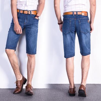 Klassische Capris Elastische Sommer Herren Jeans Shorts Vielseitige Herren High Waist Große Größe Jeans Herren
