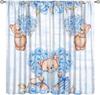 Tende con Animali Cartoni Animati Bambini Fauna Selvatica Fiori Tropicali Foglie di Palma Tende per Finestre per Bambini Bambine Stanza dei Bambini Aula