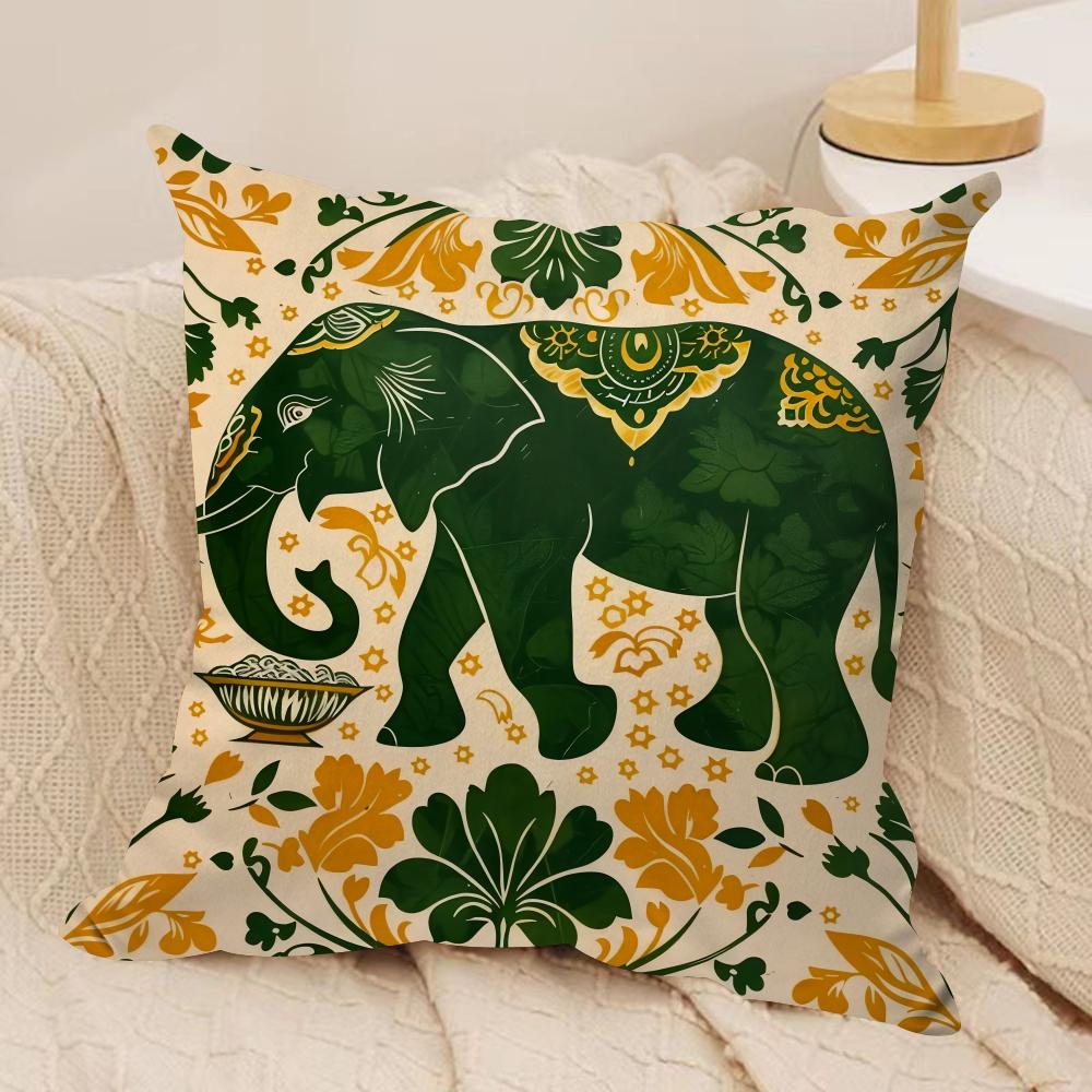 Hot Selling Elephant And Flower Cushion Cover Pillowcase Ultra Soft Skin Friendly Fabric Cloud Like Comfort Concealed Zipper
